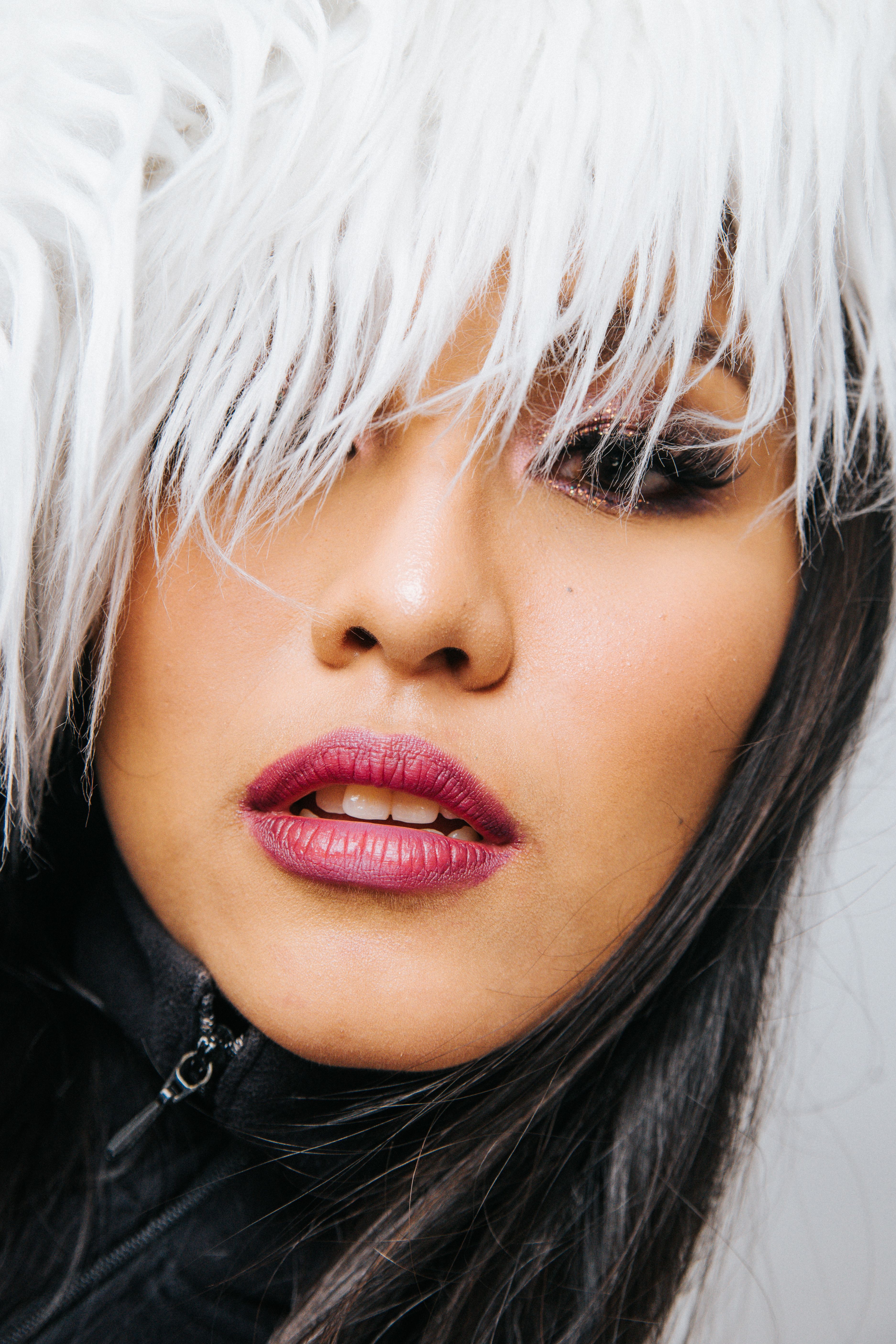 Close up face shot of a woman.
